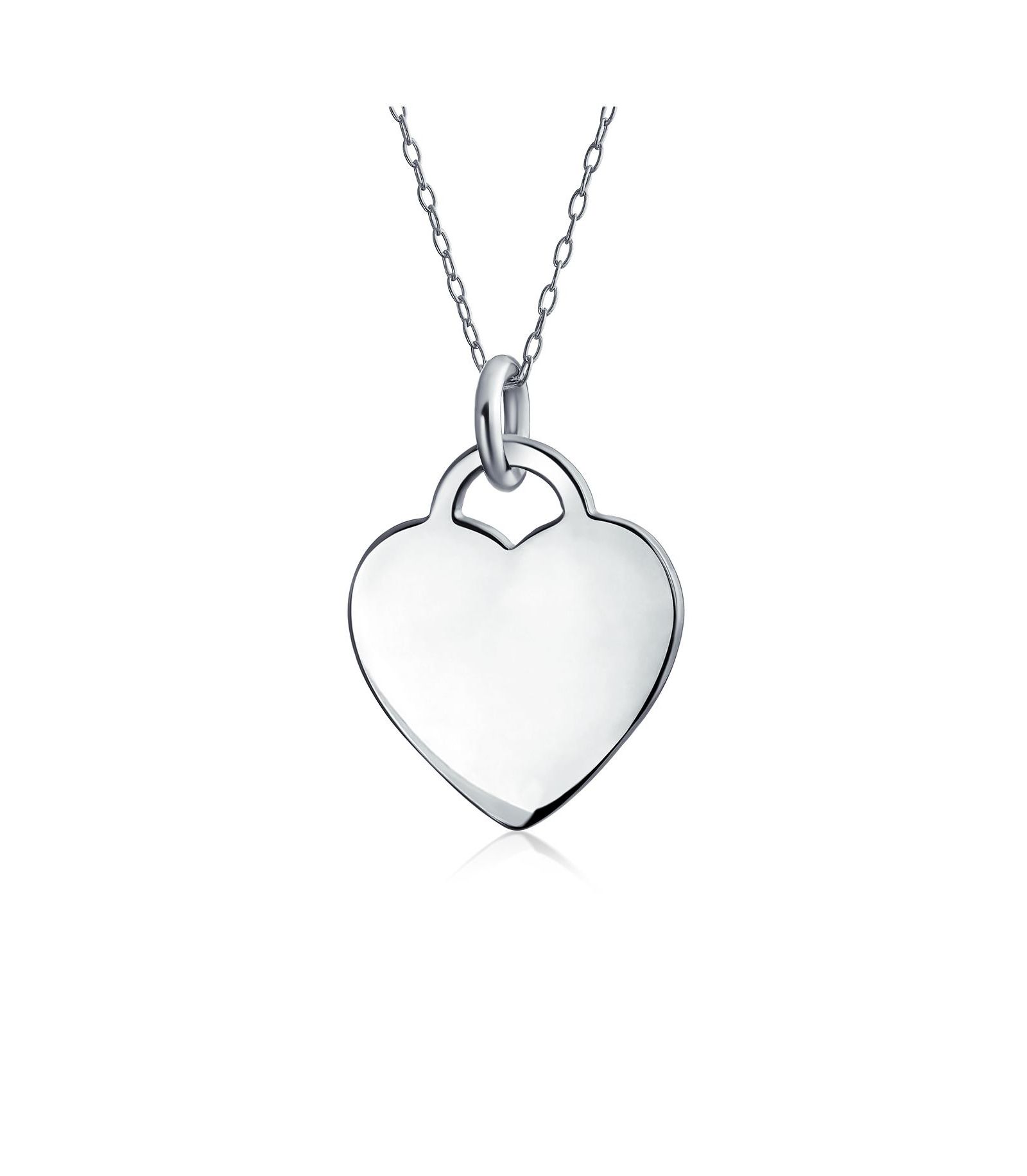 Подвеска Bling Jewelry Personalized Engraving X Small Heart Shape из серебра