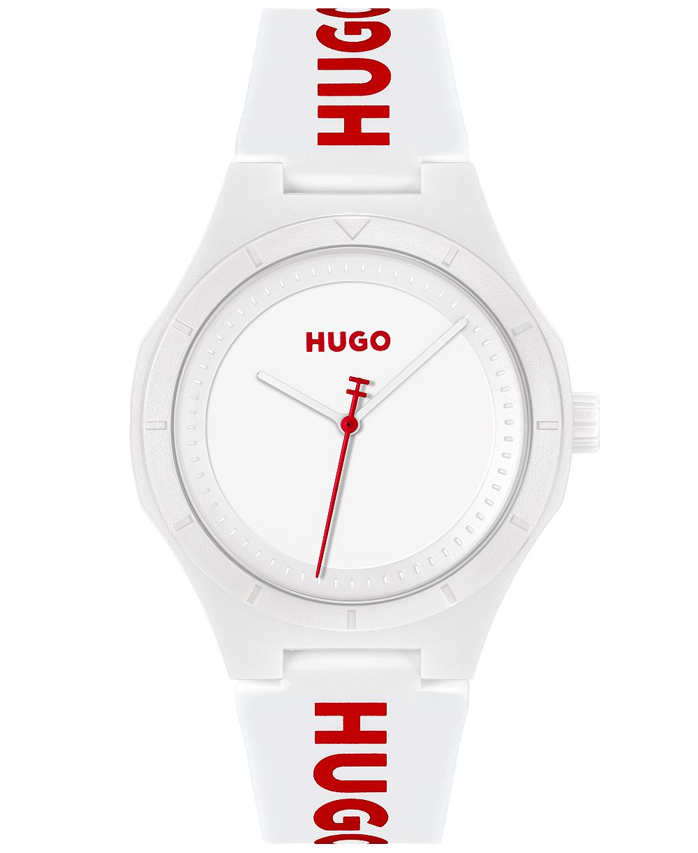 HUGO BOSS Men's Lit for Him Quartz White Silicone Watch 42mm