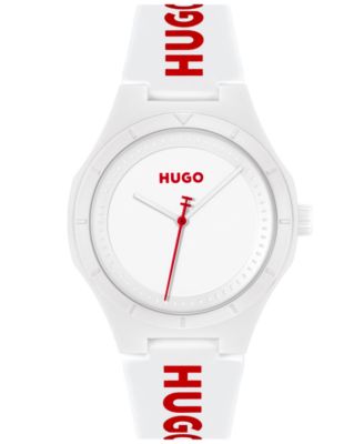 HUGO BOSS Men's Lit for Him Quartz White Silicone Watch 42mm