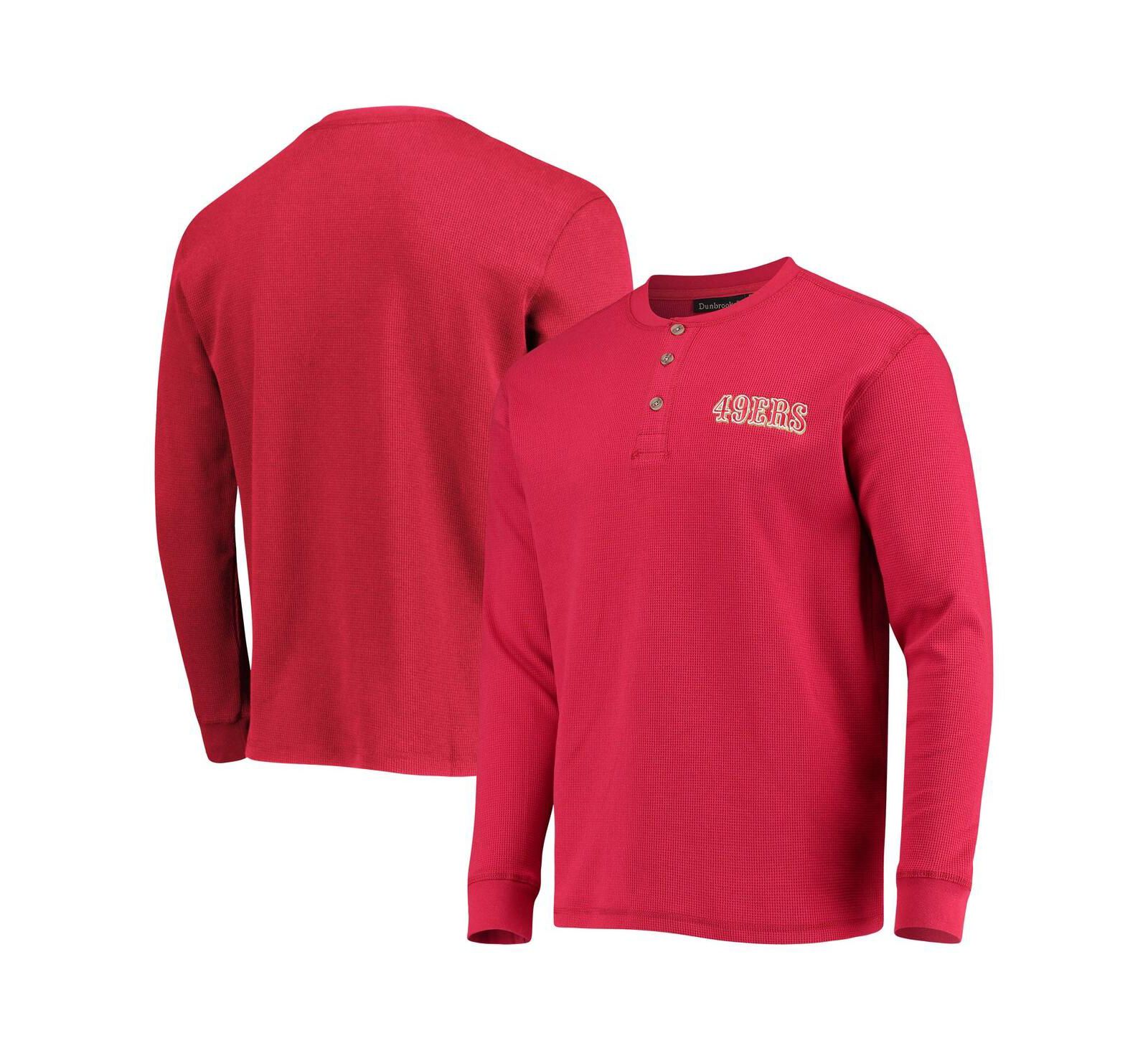 Мужская футболка Dunbrooke Scarlet San Francisco 49ers Logo Maverick Thermal Henley Long Sleeve