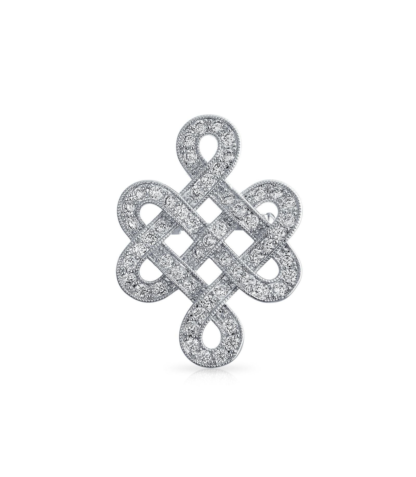 Брошь-значок Bling Jewelry Celtic Love Knot с кубическим цирконием
