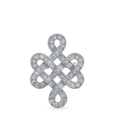 Брошь-значок Bling Jewelry Celtic Love Knot с кубическим цирконием