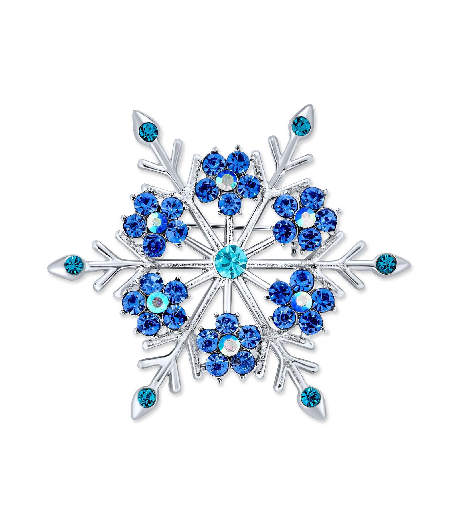 Брошь Bling Jewelry Multi Color Flower Snowflake Crystal