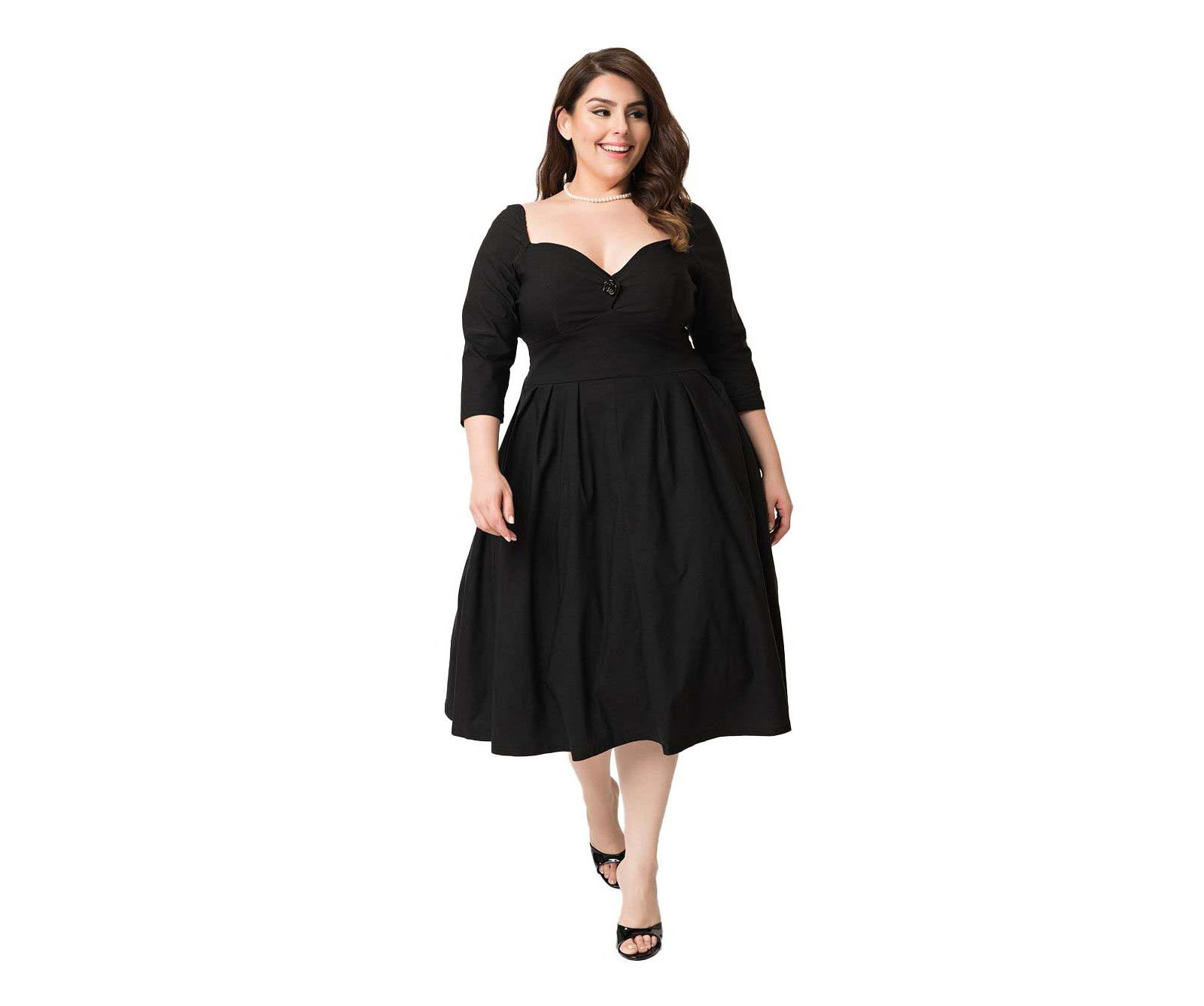 Женское винтажное платье Unique Vintage Plus Size Woven Sweetheart Neckline Lamar Swing