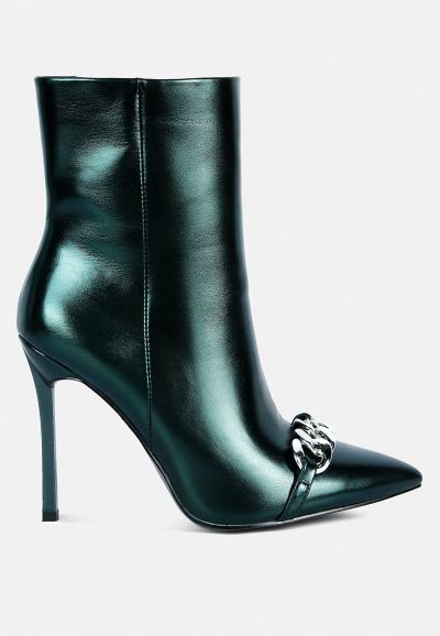 Женские ботильоны London Rag Firefly Metallic Chain Embellished Stiletto Ankle