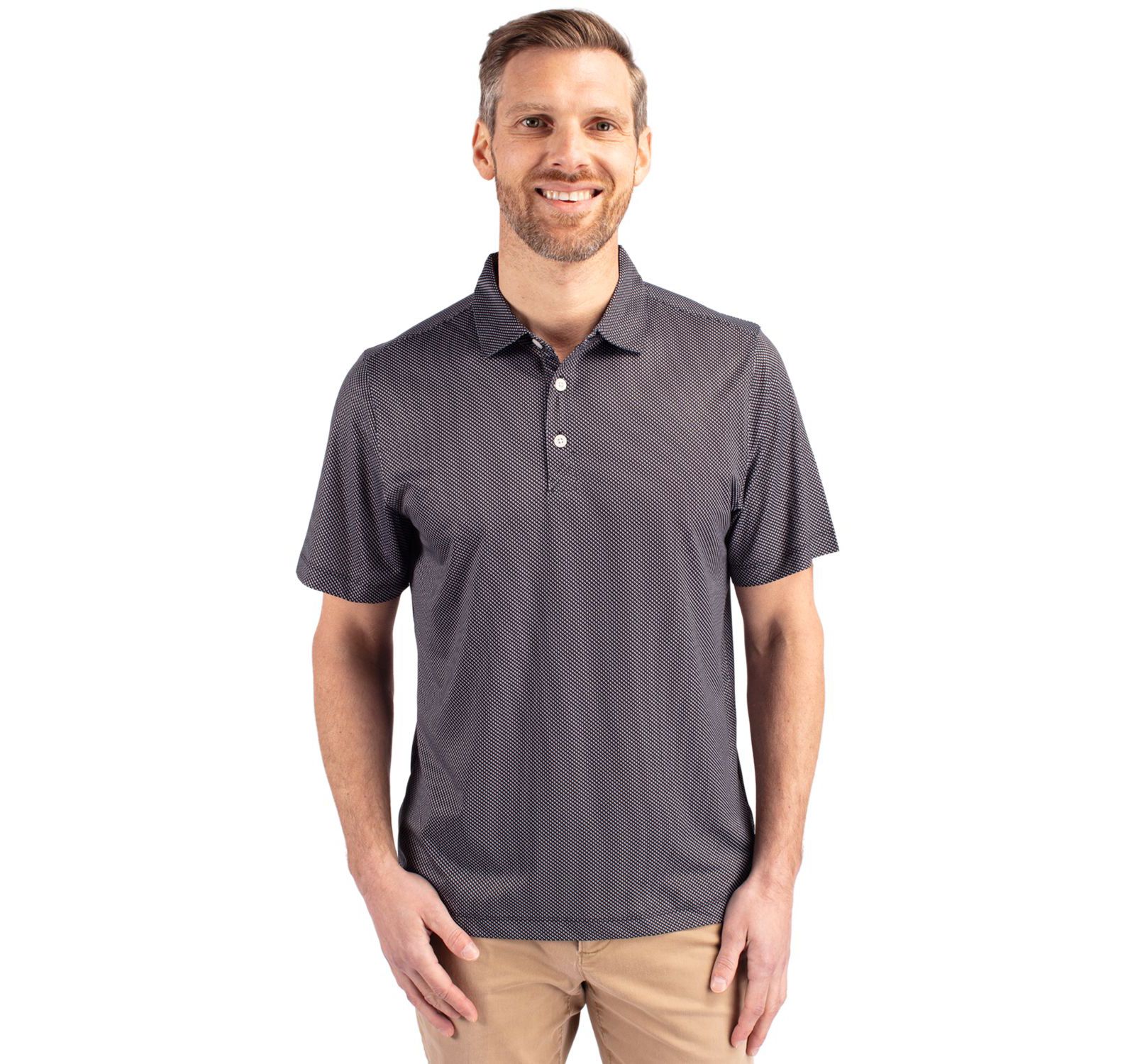 Cutter & Buck Мужская рубашка поло Cutter and Buck Pike Eco Symmetry Print Stretch Recycled