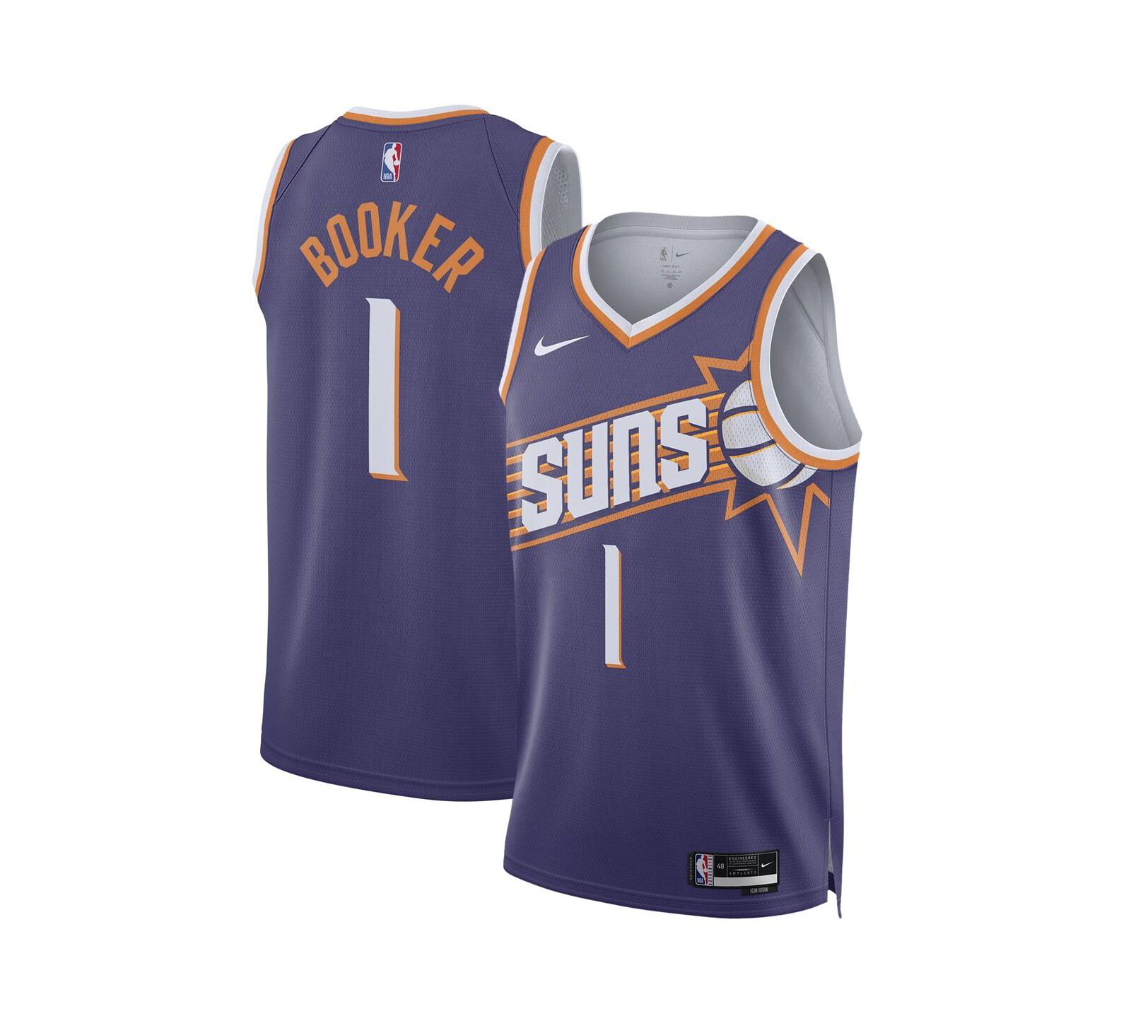 Men's and Women's Nike Devin Booker Purple Phoenix Suns Swingman Jersey - Icon Edition