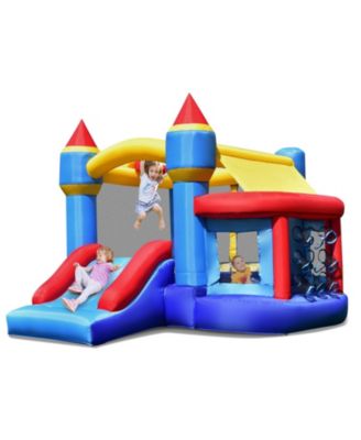 Надувной батутный центр INOLAIT Castle Slide с бассейном для шаров и баскетбольным кольцом