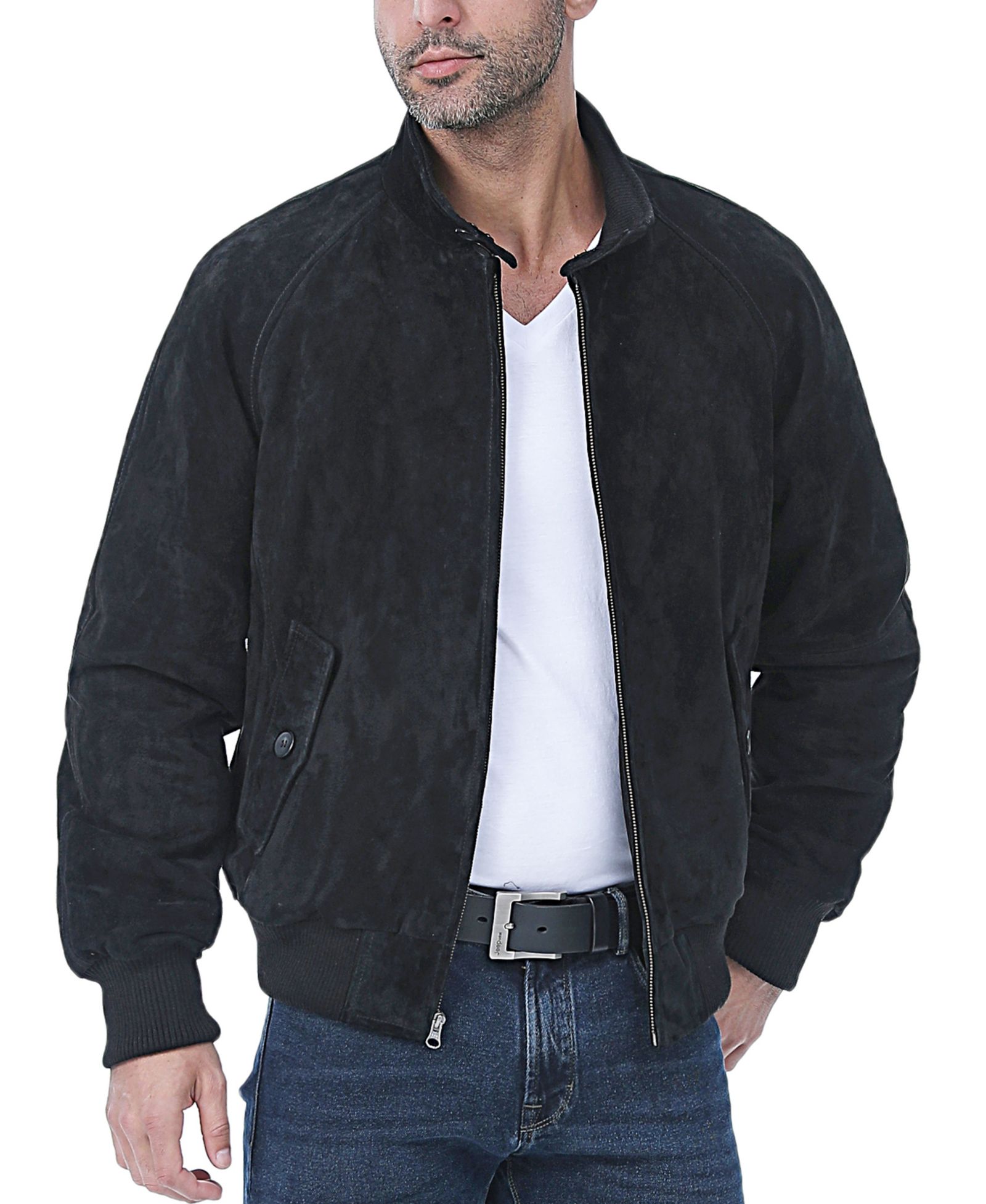 Мужская куртка-бомбер Landing Leathers WWII Suede Leather