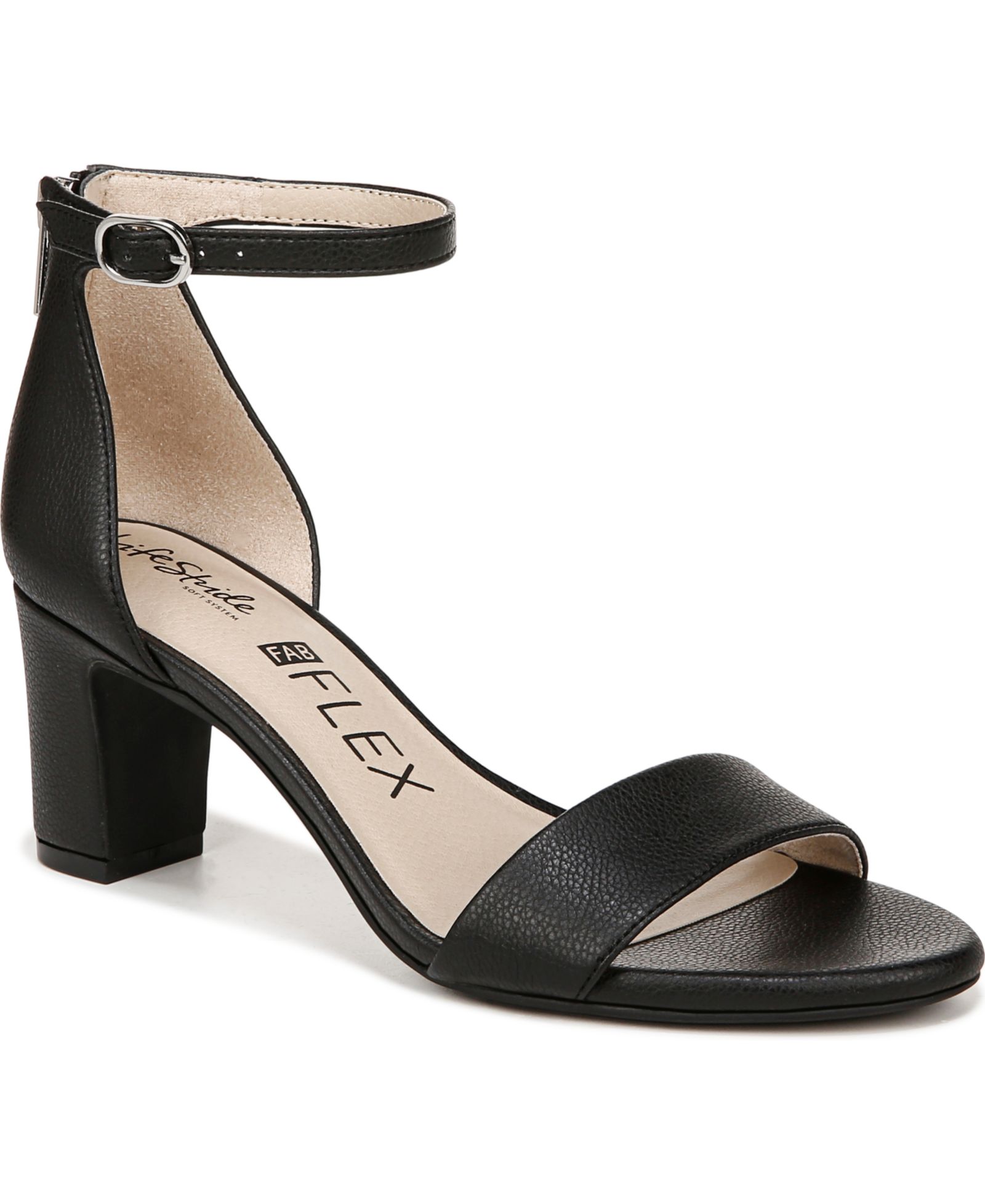 LifeStride Женские Florence Two Piece Block Heel Ankle Strap Sandals