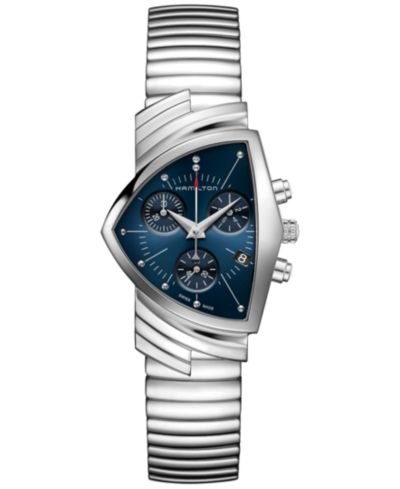 Hamilton Women's Swiss Chronograph Ventura Stainless Steel Bracelet Watch 32x50mm