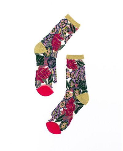 Sock Candy Женские праздничные прозрачные носки с цветочным принтом