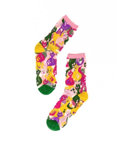 женские прозрачные носки Sock Candy Dopamine Cats