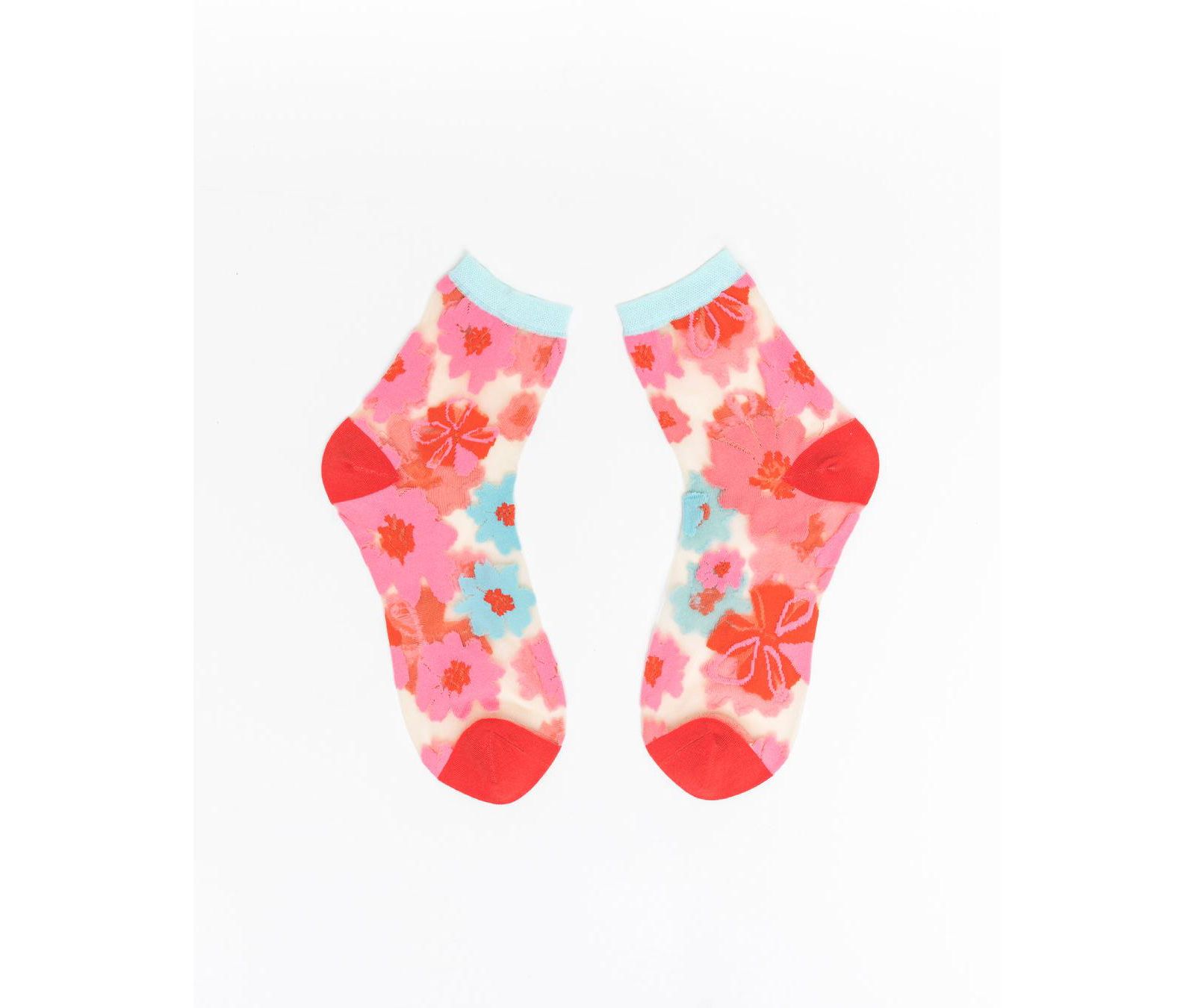 Sock Candy Women's Ribbon Roses Sheer Sock