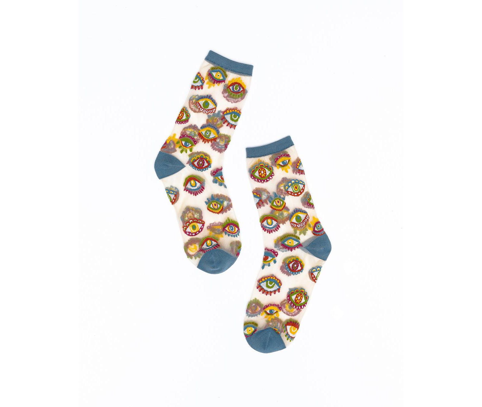 Sock Candy Женские прозрачные носки с узором Evil Eye