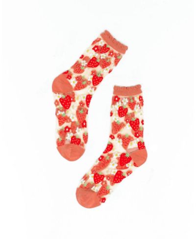 Женский прозрачный носок Sock Candy с цветочным принтом Strawberry Daisy