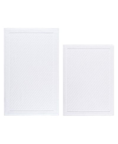 Host & Home Cotton Bath Rug, Stylish Textured Woven Design, Slip Resistant Backing, 5 Color Options, 2-Piece Set - 17x24 & 20x32