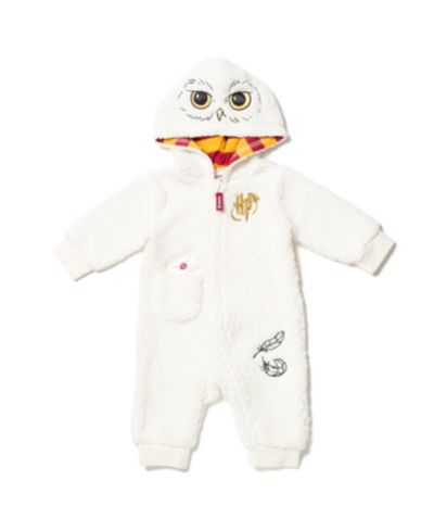 Harry Potter Hedwig Owl Boys Zip Up Costume Coverall White Infant