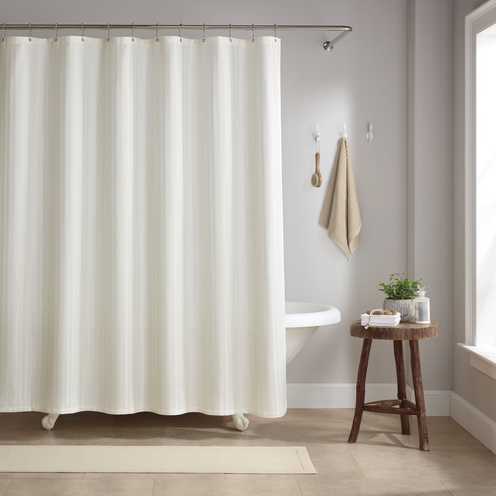 Набор штор для душа Arkwright Home Damask с утяжеленным краем и кольцами