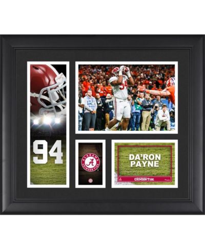 Коллаж Da'Ron Payne Alabama Crimson Tide Framed 15" x 17" Player