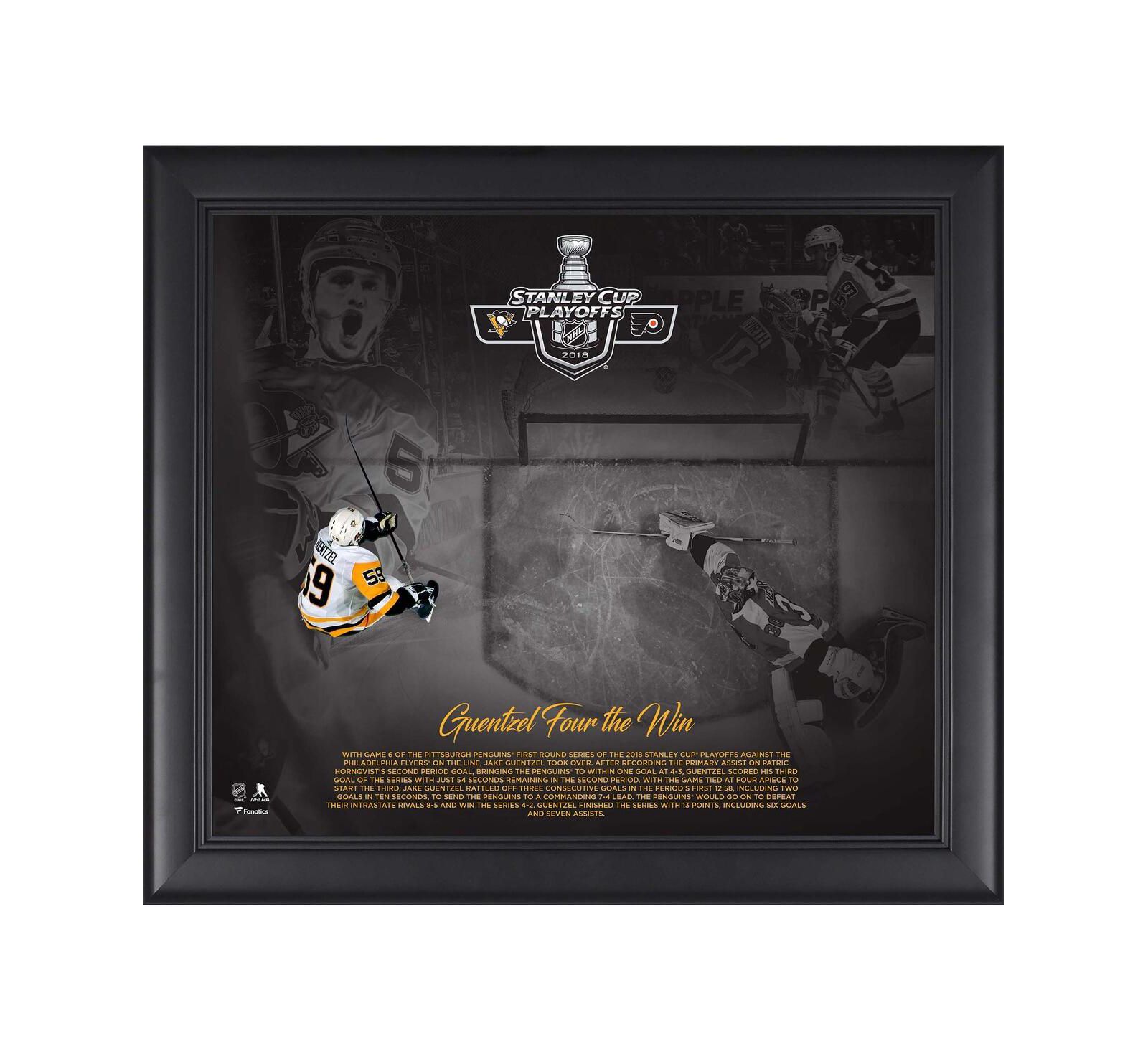 Jake Guentzel Pittsburgh Penguins Framed 15" x 17" Four Goals Vs. Philadelphia Flyers Collage