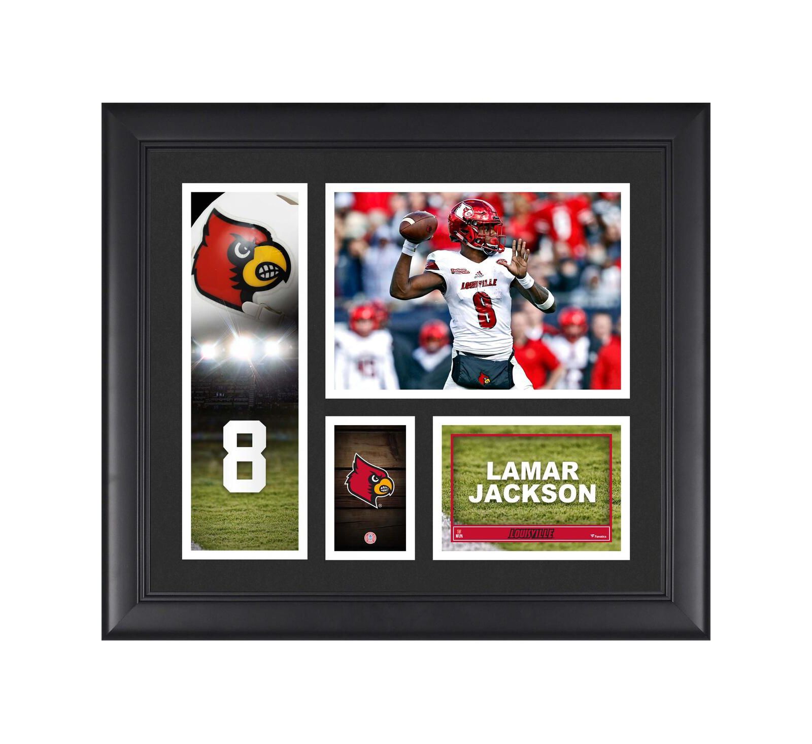 Коллаж Lamar Jackson Louisville Cardinals в раме 15" x 17"