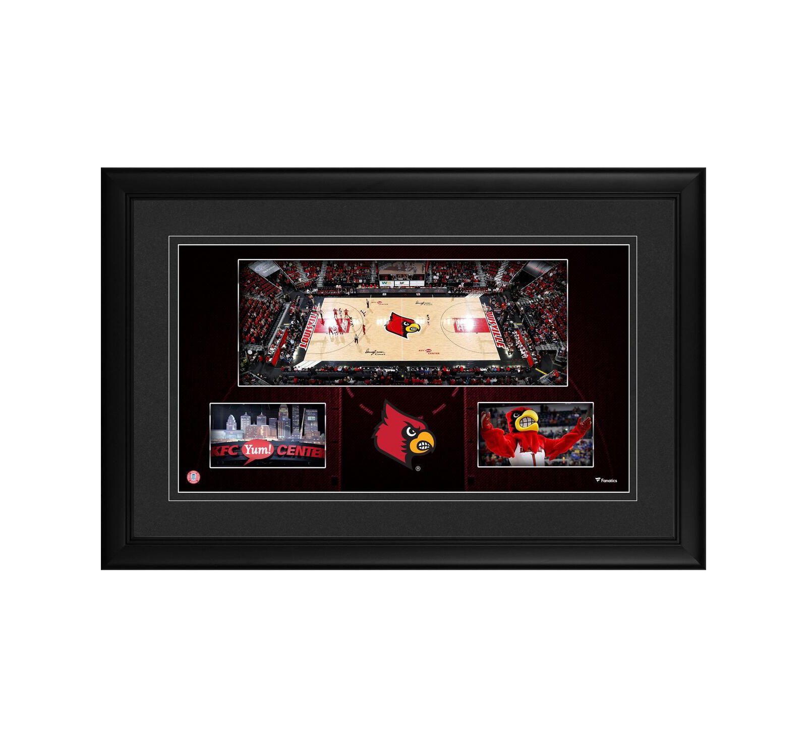 Louisville Cardinals Framed 10'' x 18'' KFC Yum! Center Panoramic Collage