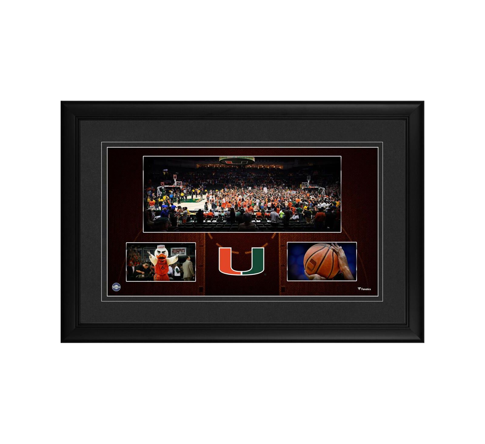 Miami Hurricanes Framed 10'' x 18'' Watsco Center Panoramic Collage