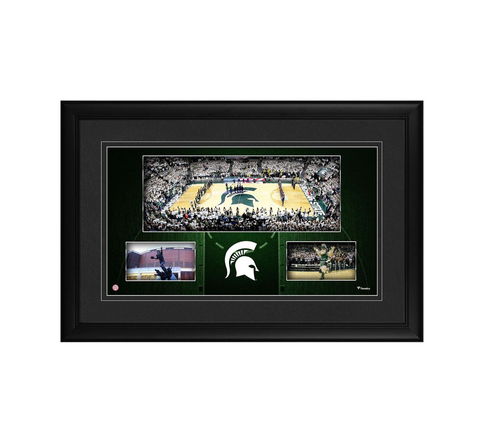 Панорамный коллаж Michigan State Spartans Breslin Student Events Center в раме, 10'' x 18''