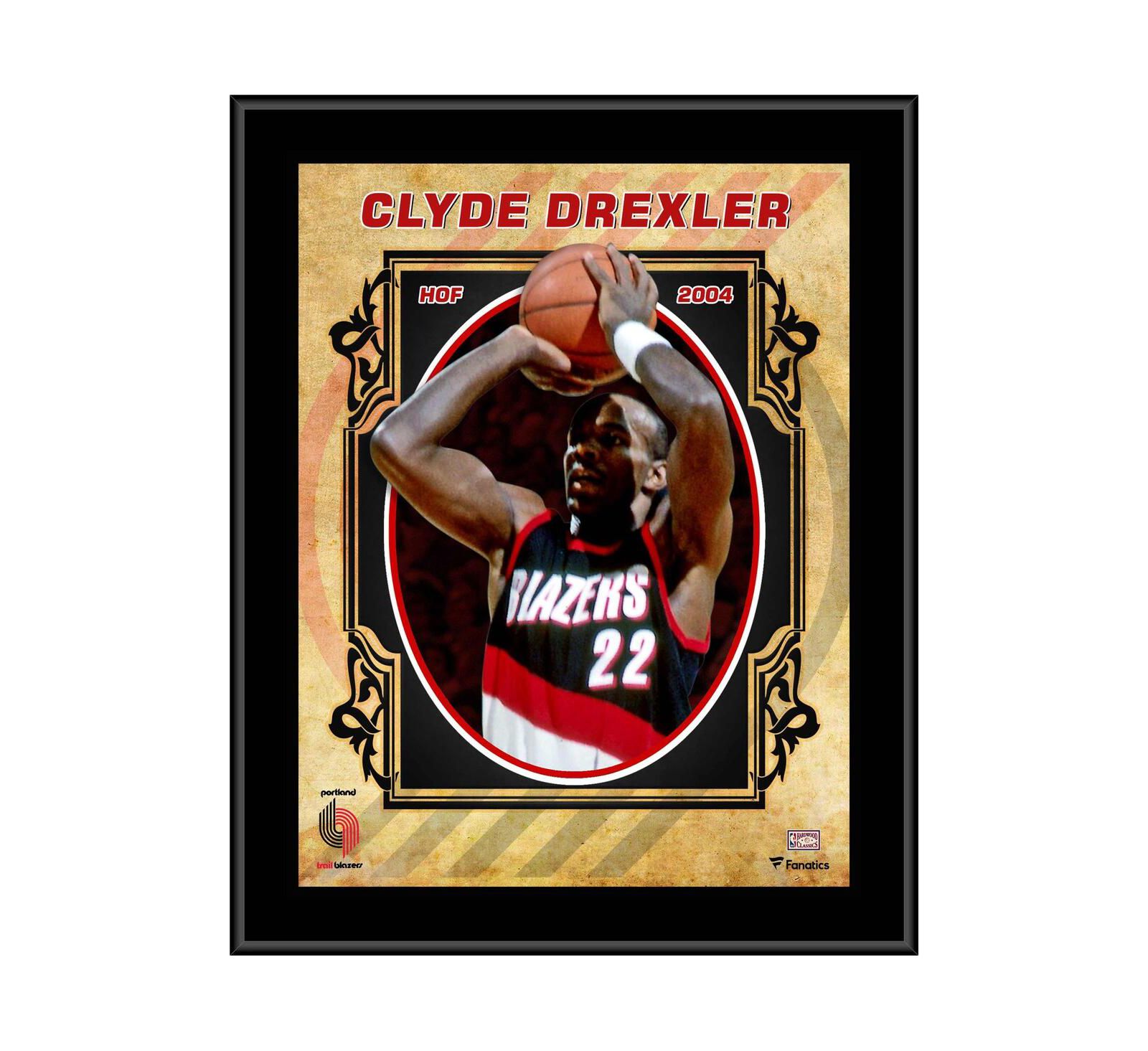 Декоративная табличка Fanatics Authentic Clyde Drexler Portland Trail Blazers Hardwood Classics Player Plaque