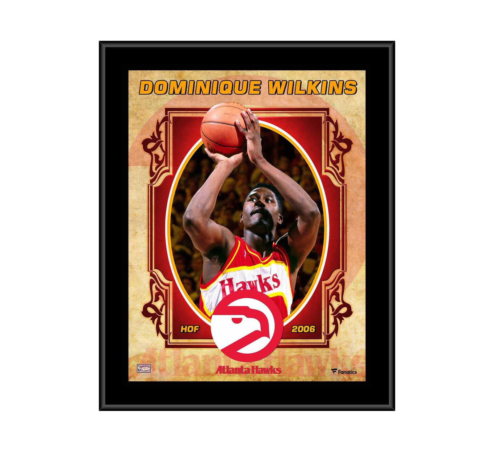 Декоративная табличка Dominique Wilkins Atlanta Hawks Hardwood Classics
