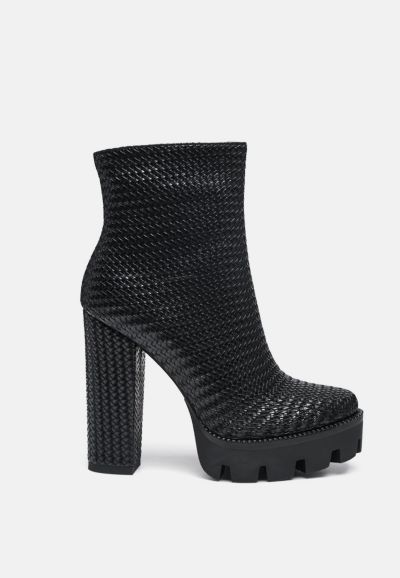 London Rag Women's Moleski Textured Block Heeled Boots