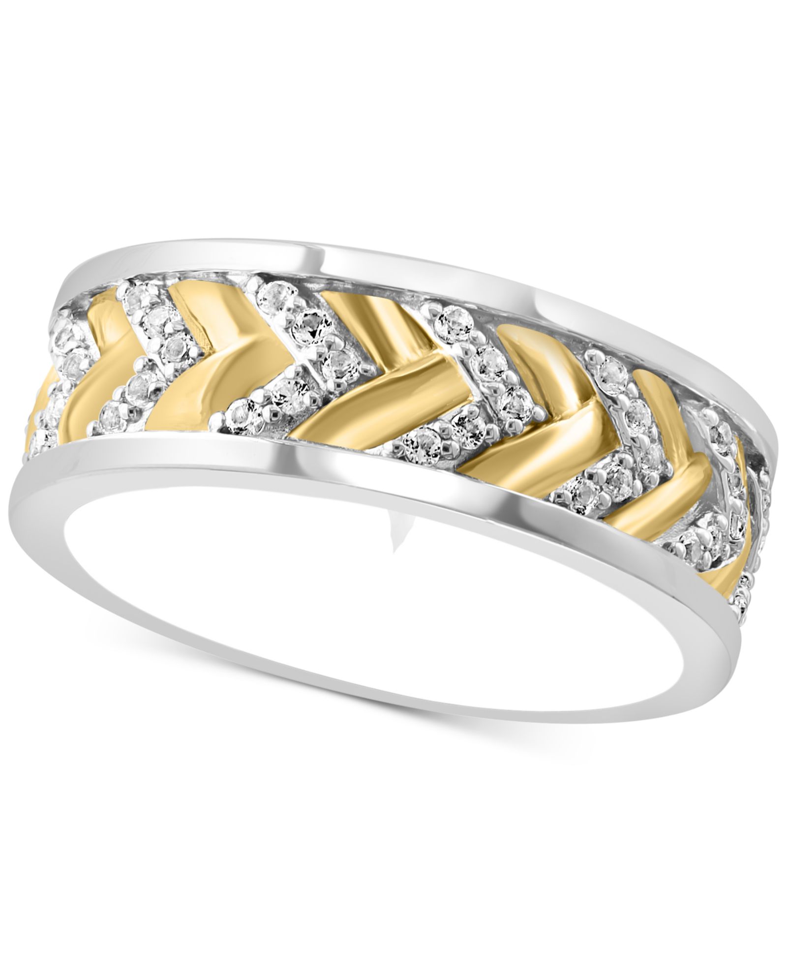 Мужское кольцо-band EFFY® Black Spinel Chevron из Sterling Silver