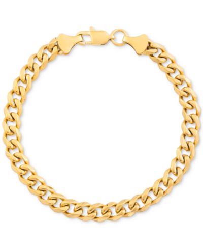LEGACY for MEN by Simone I. Smith Men's Curb Link Chain Bracelet in Gold-Tone Ion-Plated Stainless Steel