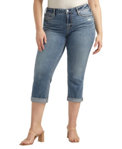 Джинсы Silver Jeans Co. Plus Size Suki Mid Rise Curvy Fit Capri