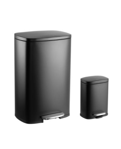 Connor Rectangular Trash Can with Soft-Close Lid and Mini Trash Can
