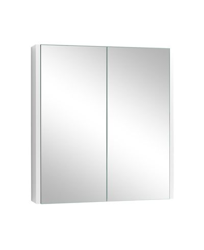 SUGIFT MDF 2-Tier Wall-Mounted Storage Cabinet with Double Mirror Doors