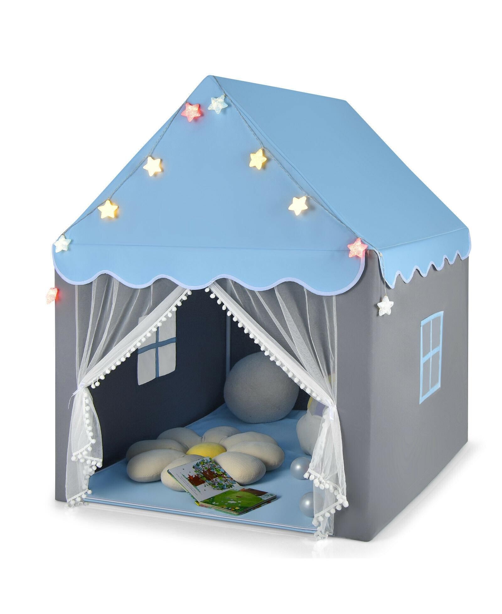 Sugift Kids Playhouse Tent with Star Lights and Mat