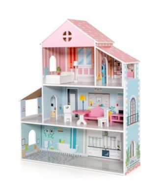 Игрушечный дом INOLAIT 3-Tier с мебелью для детей от 3 лет