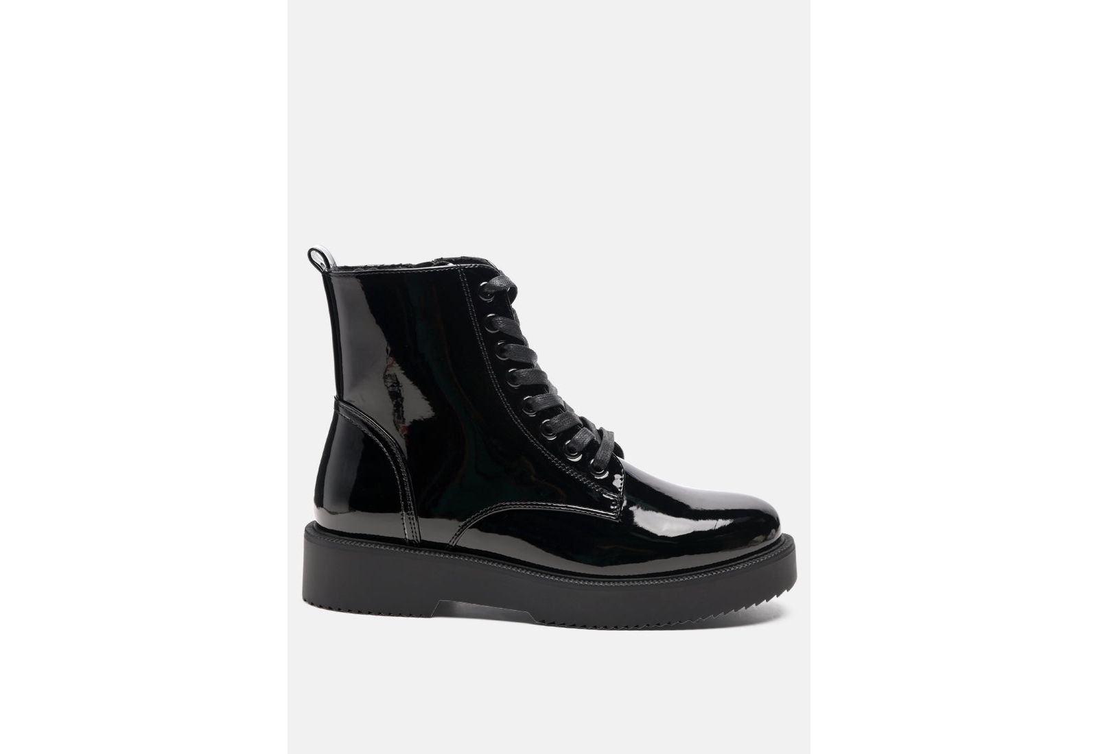 Womens rubble statement pu lace up ankle boots