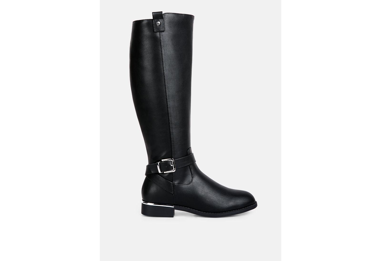 London Rag Women's Renny Buckle Strap Embellished Calf Boots