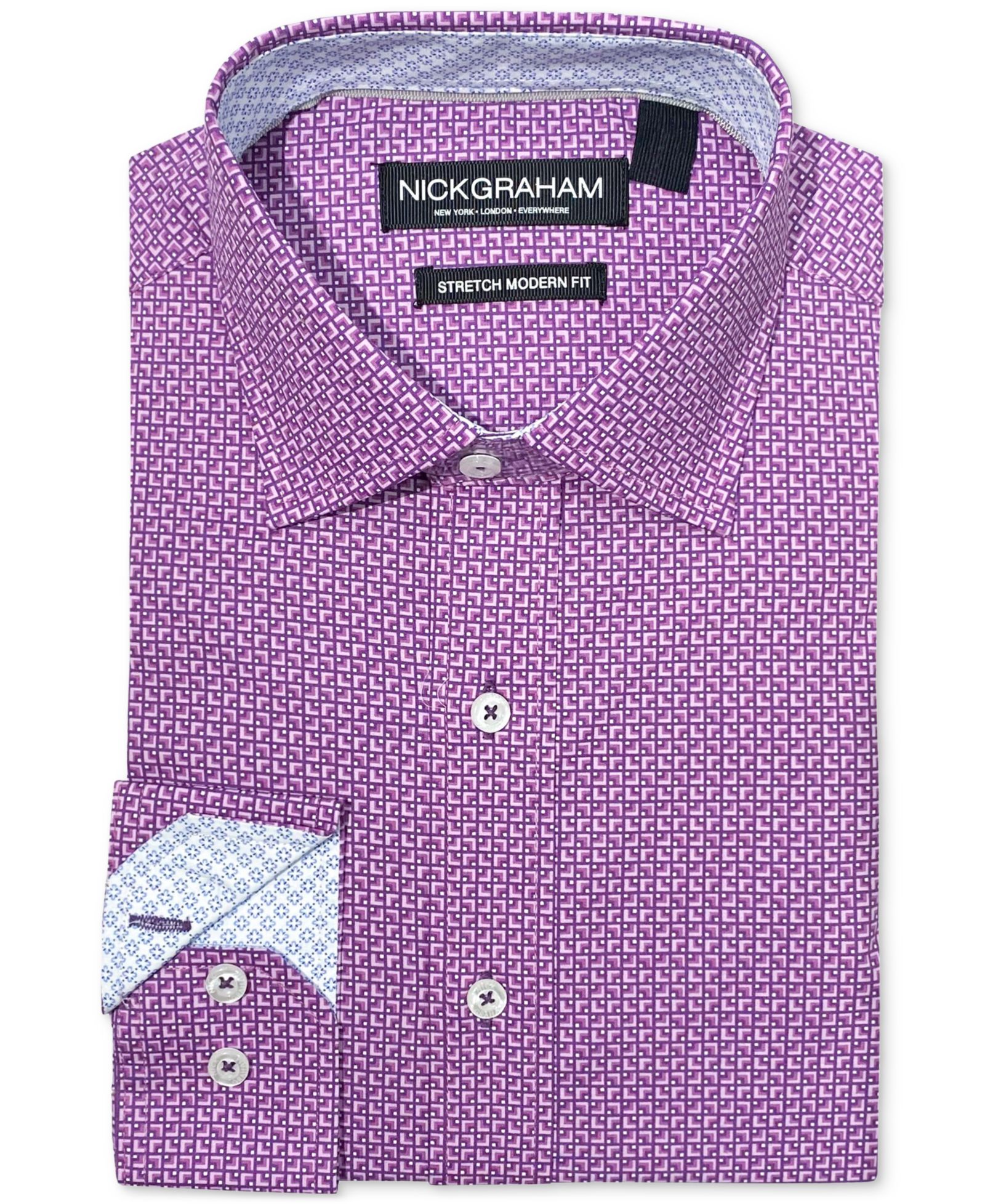 Nick Graham Men's Corner Square Dress Shirt