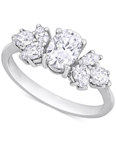 Помолнитовое помолвочное кольцо Macy's Mixed-Cut in 10k White Gold (2 ct. t.w.)