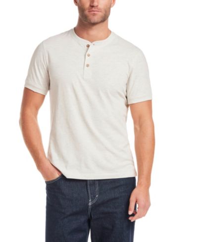 Weatherproof Vintage Men's Short-Sleeve Melange Henley Shirt