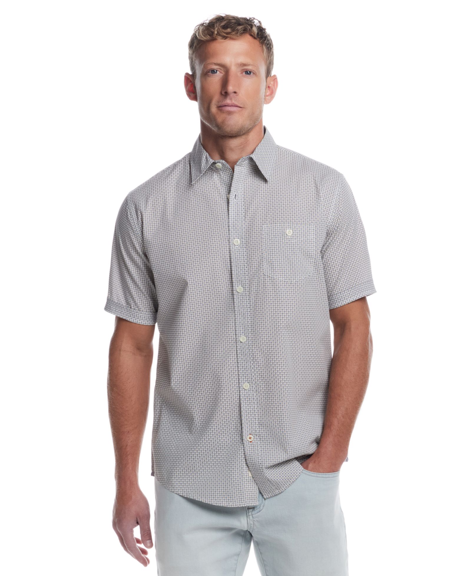 Weatherproof Vintage Men's Classic-Fit Short-Sleeve Button-Down Shirt