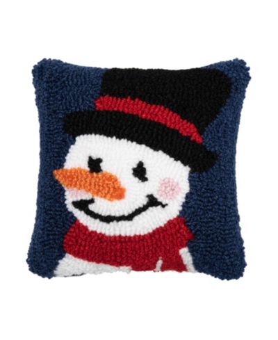 Декоративная подушка C&F Home Christmas Snowman Wishes Mini Hooked Accent 8" x 8"