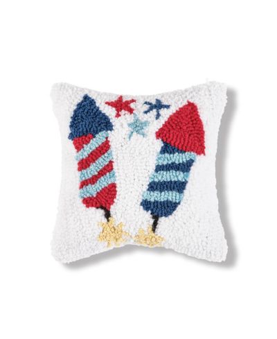 Декоративная мини-подушка Patriotic Stars and Rocket Fireworks 8" x 8"