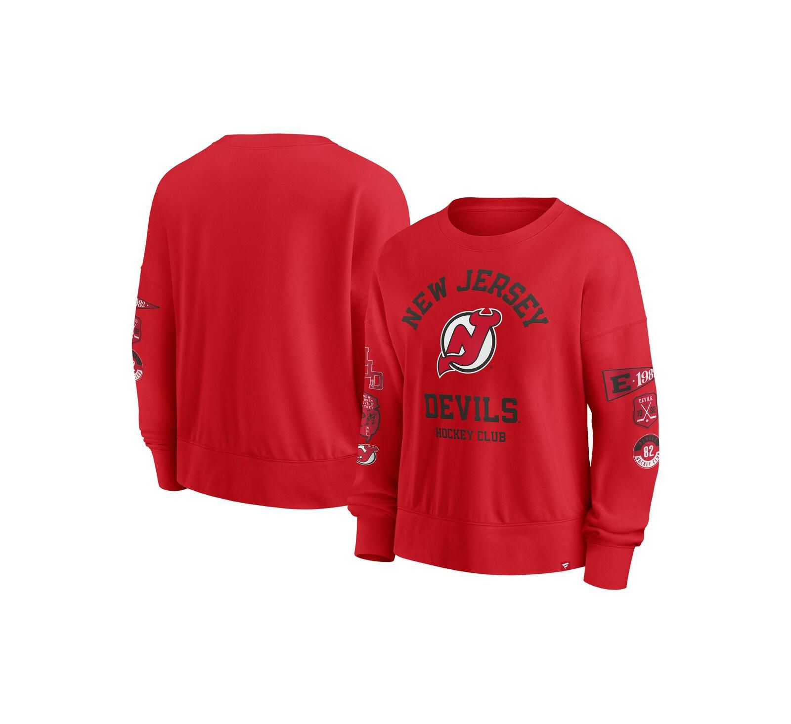 Fanatics Женская толстовка Pullover с принтом New Jersey Devils, красная