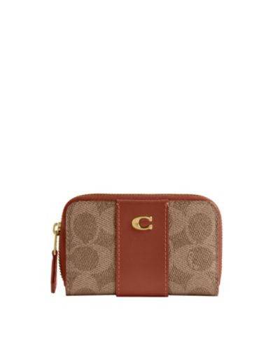 Кошелек COACH Essential Small Signature Canvas Zip Around Card Case