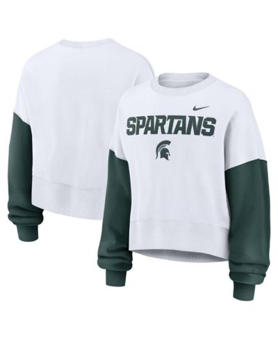 Nike Женская укороченная толстовка Michigan State Spartans White